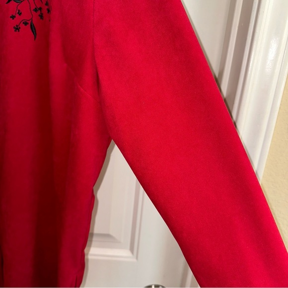 Cascade blue VTG beaded & embroidered red button-down top women L - Picture 6 of 10